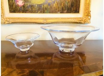 Two Simon Pearce Shelburne Bowls (Extra Large And Medium)