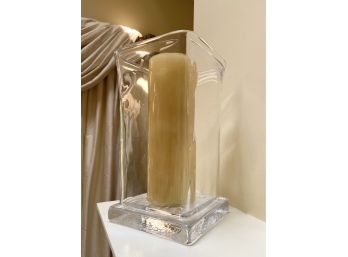 Simon Pearce Handmade Glass Hurricane Pillar Candle Holder