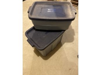 Two Rubbermaid Totes