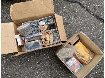 Lot Of Many Screws, Nails, And Other Work Supplies