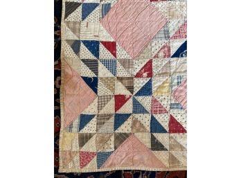 Vintage Quilt With Pink Center