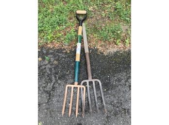 Two Garden Pitch Forks