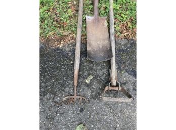 Three Antique Garden Tools