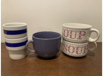 Various Soup And Drink Mugs