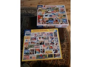 Lot Of 2 White Mountain 1,000 Piece Puzzles. Both Are Complete And In Excellent Condition.