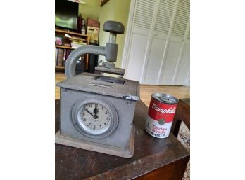 Antique Ajax Time Stamp Service Wind Up Time Clock - Clock Works! STEAM PUNK