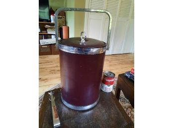 Huge Ice Bucket With Handle And Ice Tongs