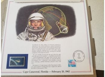 Cape Canaveral John Glenn Project Mercury Commemorative Stamp Set - Mint Like New