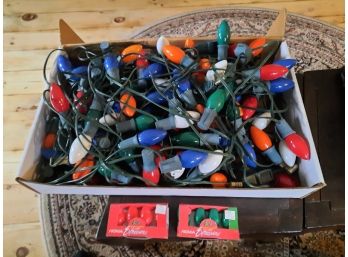 Vintage String Of 100 Extra Large Colored Christmas Lights - Work!