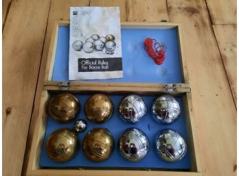 Essential Gear Brand Heavy Metal Bocce Set With Accessories, Instructions And Wooden Box