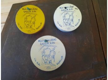 3 Vintage Judaica Tin Groggers / Noisemakers - Mordecai Queen Esther.