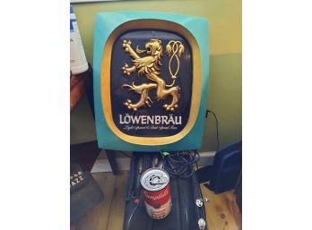 Vintage 1978 Lowenbrau Beer Light Up Sign Special & Dark Special Beer Looks & Works Great!