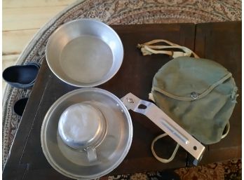 Vintage Boy Scouts Of America Metal Mess Kit In Carry Case