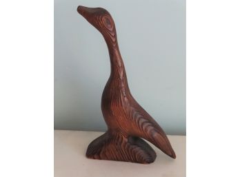 Hand Carved Folk Art Wooden Runner Duck Or Goose