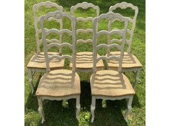 Five Vintage French Country Dining Chairs