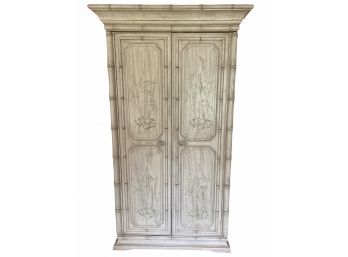 Mid Century Bamboo Look Armoire From Stanley