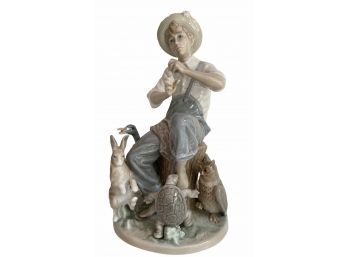 Lladro Porcelain - A Young Man With Animals