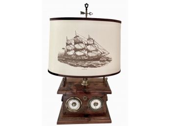 Amazing Vintage Clipper Ship Lamp With British Instruments