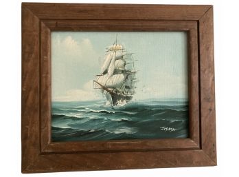 Oil On Board ' Clipper Ship' By Jackson