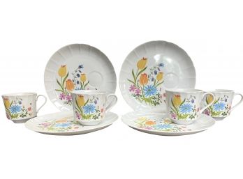 Vintage Hearthside 'Petit Floras' Snack Plate Set Japan 8 Pieces