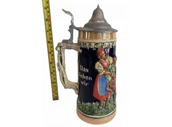 Antique German 8.5 Inch Beer Stein (D)