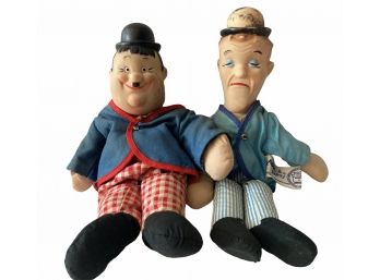 Vintage 1966 Laurel & Hardy Dolls By Knickerbocker Toy Co.