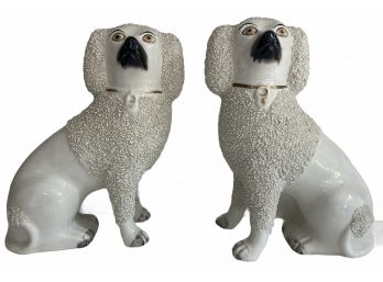 Pair Of Antique Staffordshire Dogs (B)