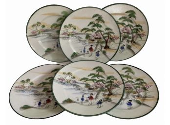 Set Of Six Japanese Porcelain Plates