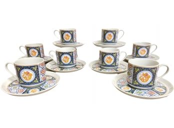 Vintage George Briard 'Grand Kabuki' Demitasse Set Service For Eight