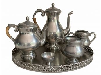 Vintage 'Royal Holland Daalderop' Pewter Coffee & Tea Service