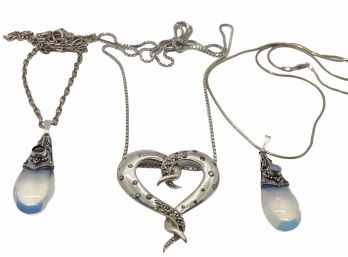 Trio Of Sterling Silver Necklaces - (4)