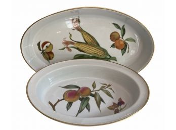 Two Royal Worcester Oven-to-Table Evesham Oval Roaster