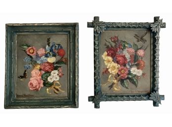 Two Antique Oil On Board Paintings By Youngerman