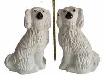 Large Pair Of 14' Antique Staffordshire Dogs (D)