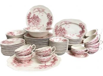 Vintage Alfred Meakin 'English Bridges' Staffordshire England China Set (service For 11 Plus)