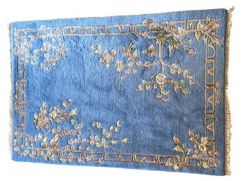 Vintage Blue Chinese Wool Rug