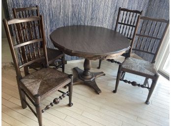 Vintage Game / Kitchen Table & Four Oak Chairs