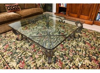 Good Quality Wrought Iron Glass Top Coffee Table