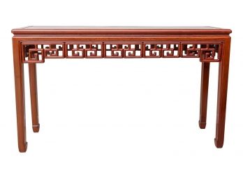 Asian Style Carved Wood Console Table