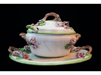 Floral Soup Serving Bowl, Made In Italy
