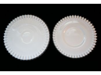 Milk Glass Cake Stand And Serving Plate