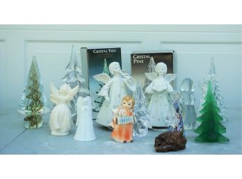 Collection Of Christmas Angels And Trees