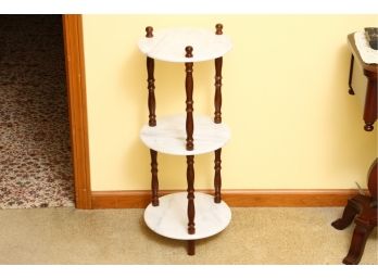 Three Shelved Marble Side Table