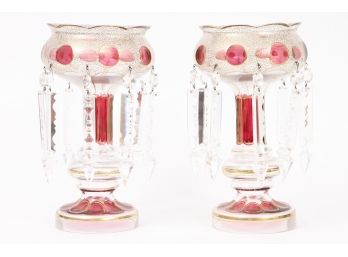 Two Decorative Pink Table Pieces