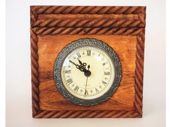 Quartz Clock Placed In Mahogany Box