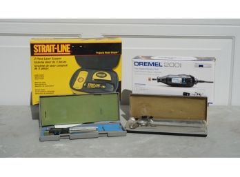 Group Of Tools, Including Strait-Line 3 Piece Laser System, Dremel 200 Two-Speed Rotary Tool