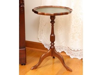 Small Mahogany Table With Olive Green Top