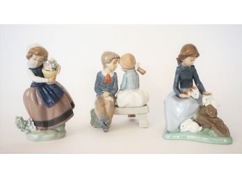 Group Of Three Lladro Statues