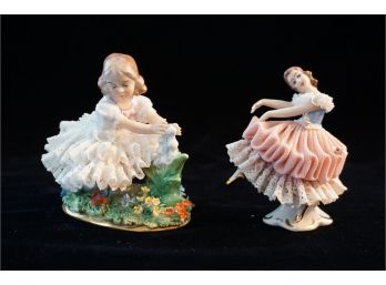 Two Porcelain Girl Statuettes