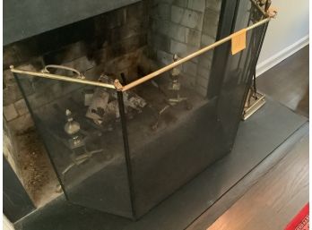 A11, Fireplace Screen Brass And Black